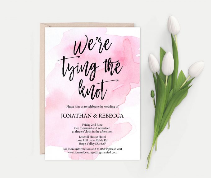 tying the knot printable wedding invitations