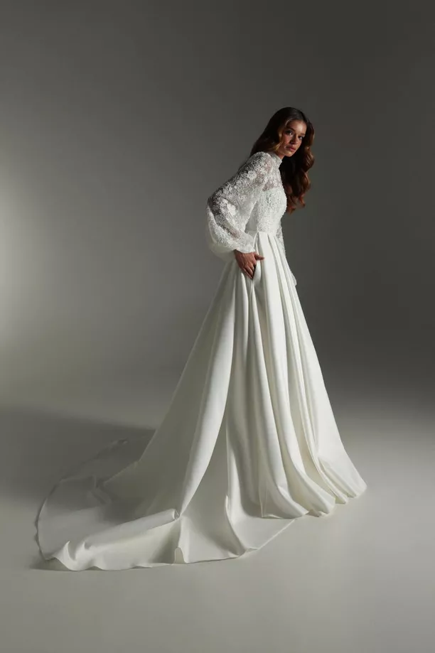long sleeve high neck lace Etsy wedding dress