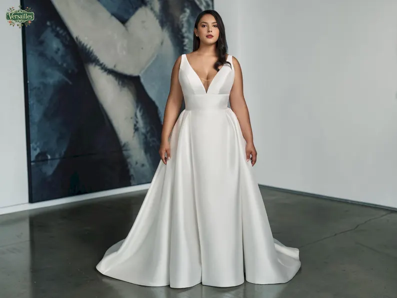 plus size satin etsy wedding dress