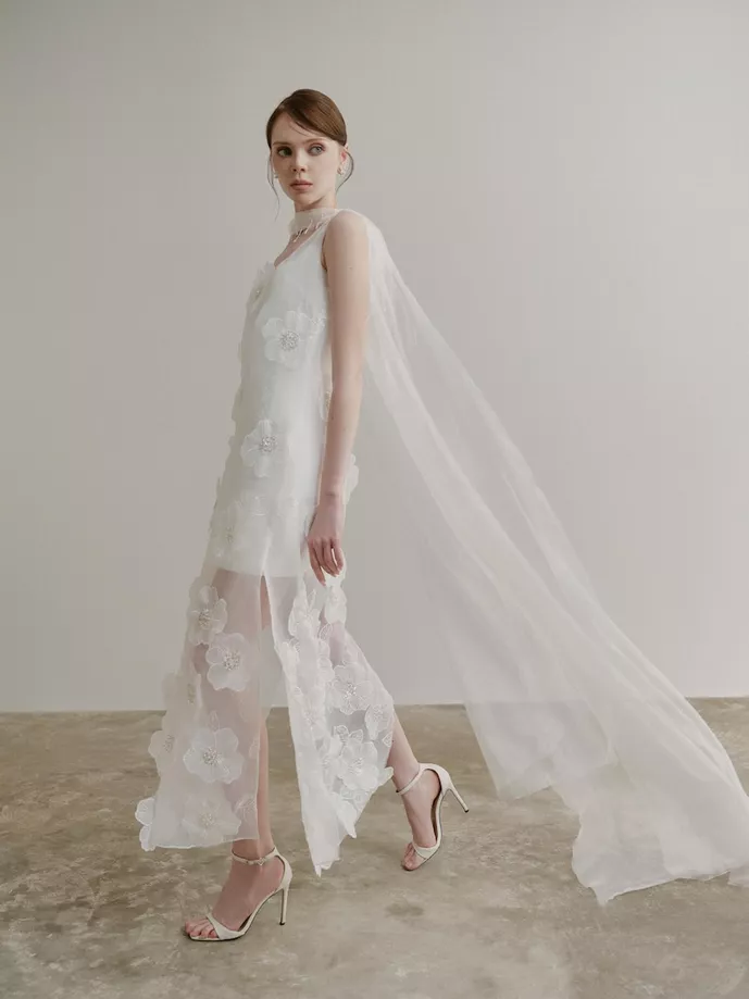 short sheer courthouse Etsy wedding dress