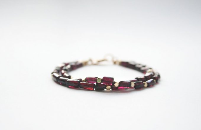 garnet birthstone jewelry bracelet