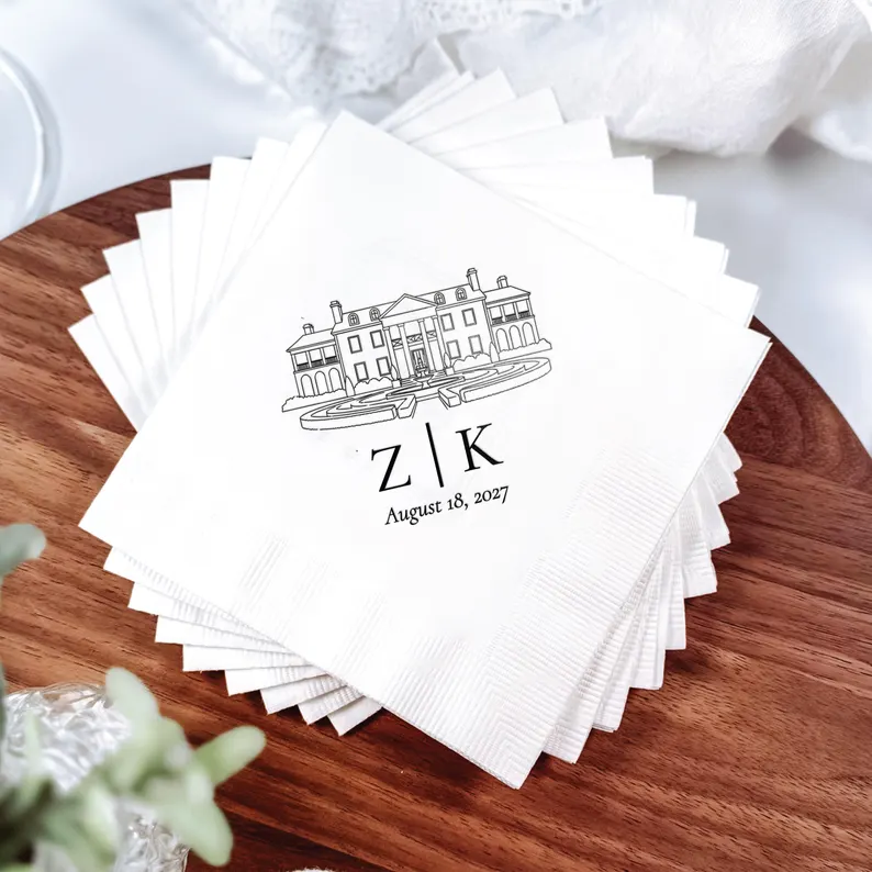 custom venue cocktail napkins for wedding