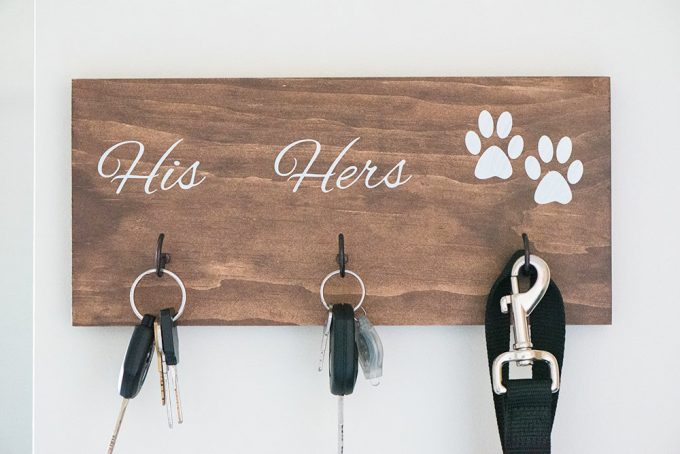 his and hers and dog key holder