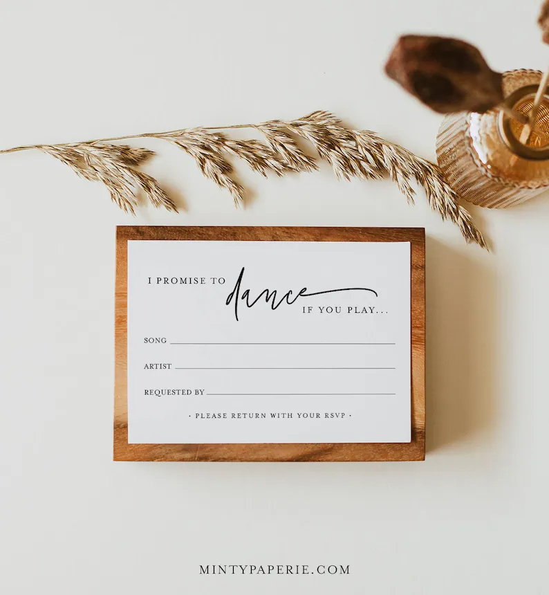 Song request rsvp cards