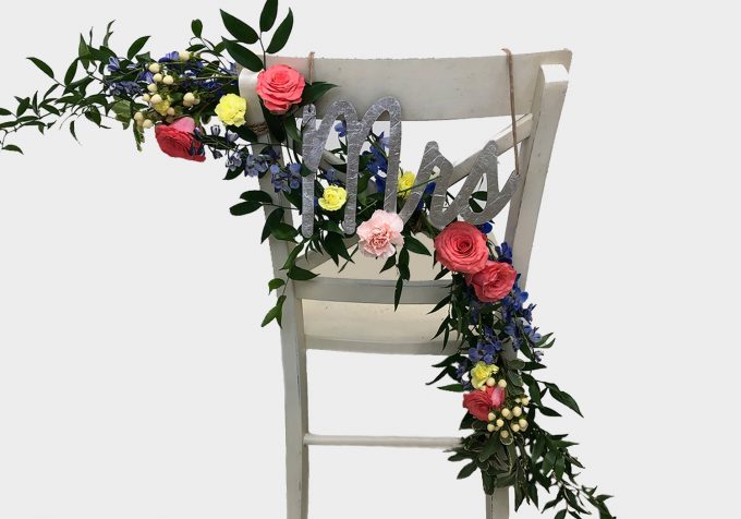 diy floral chair garland