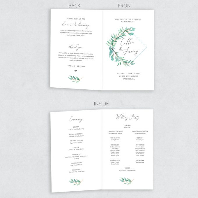 how to make your own wedding programs | printable ceremony programs