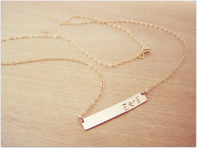 initials and heart necklace