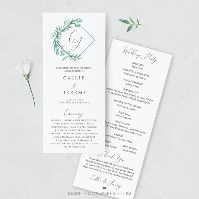 how to make your own wedding programs | printable ceremony programs