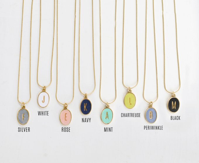 colorful initial necklace