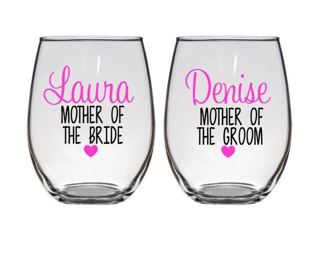 mother of the bride wine glass
