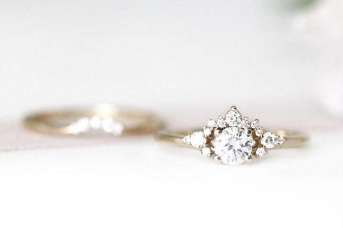 prong set diamond engagement ring