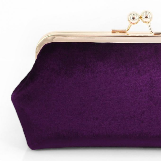 purple velvet clutches