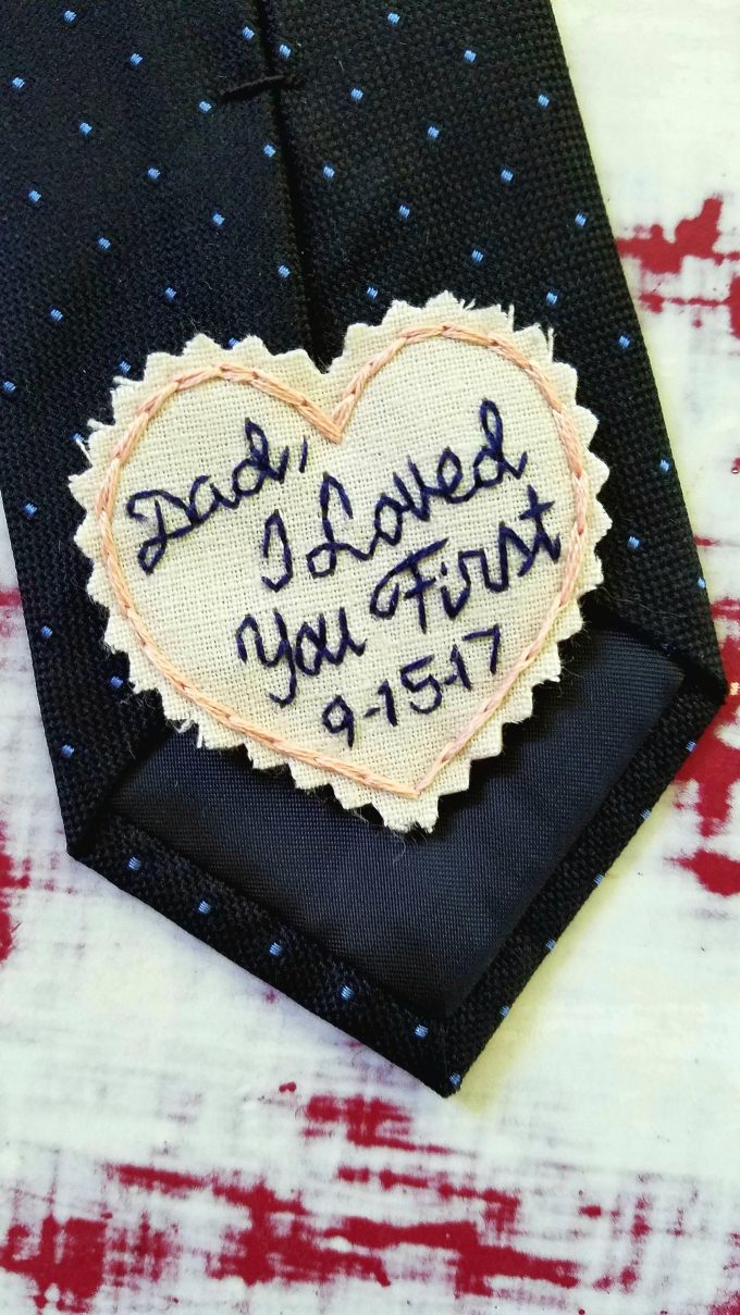 custom tie patch for weddings