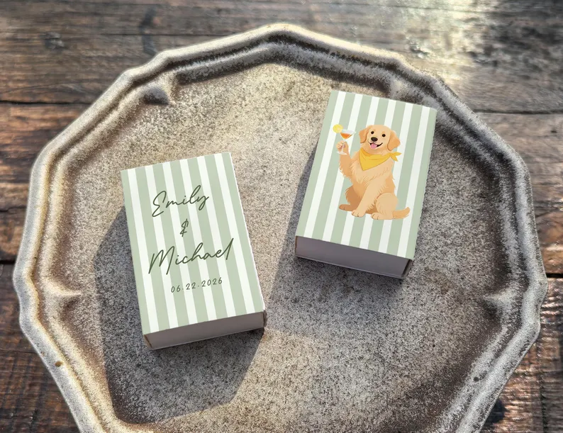 wedding matchboxes with your dog