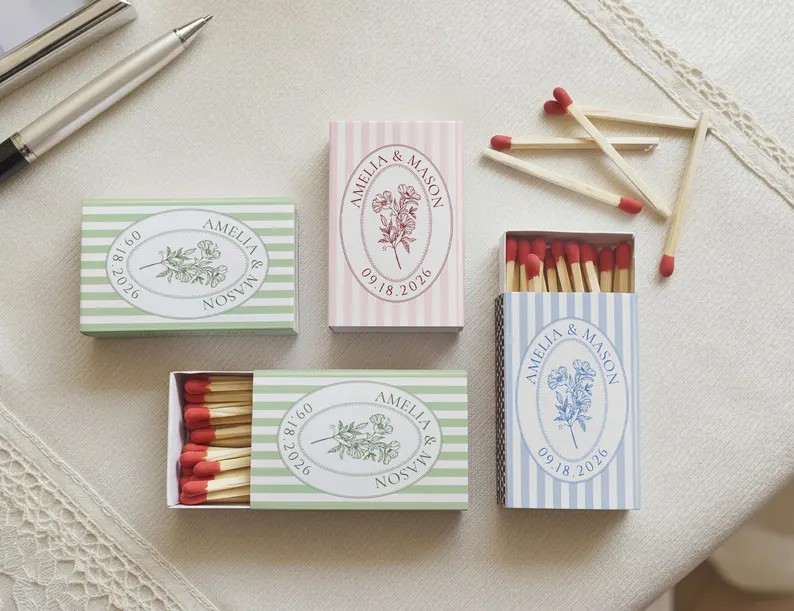 custom wedding matchbooks for favors
