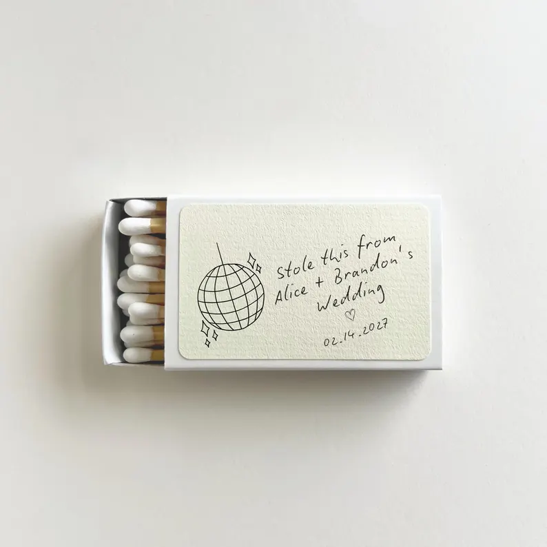 funny wedding matches for favors