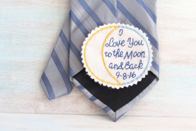 custom tie patch for weddings