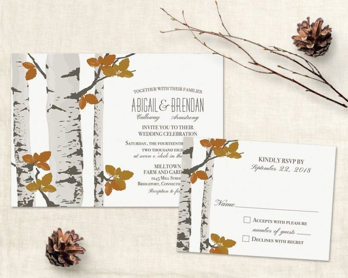 fall wedding invitations