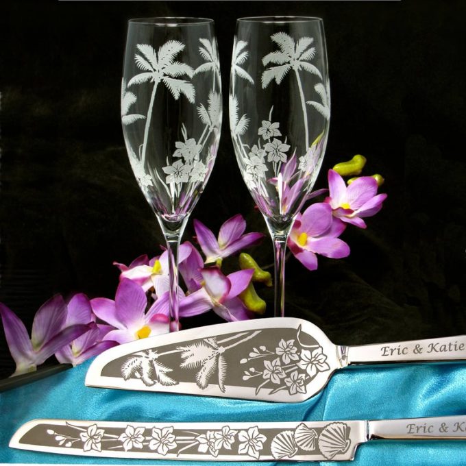 tropical champagne flutes