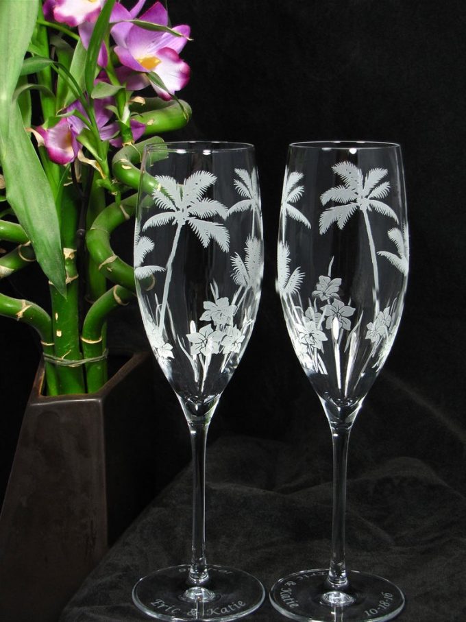 tropical champagne flutes