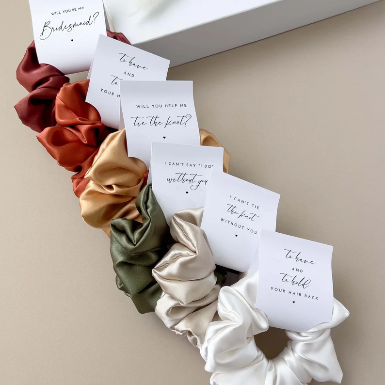 bridesmaid scrunchie gift set idea for daily use