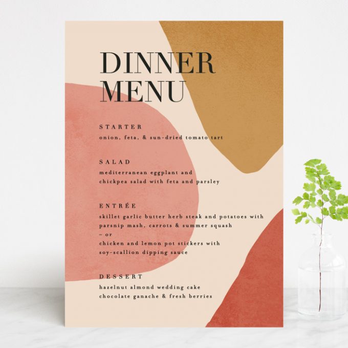 how many wedding menus per table