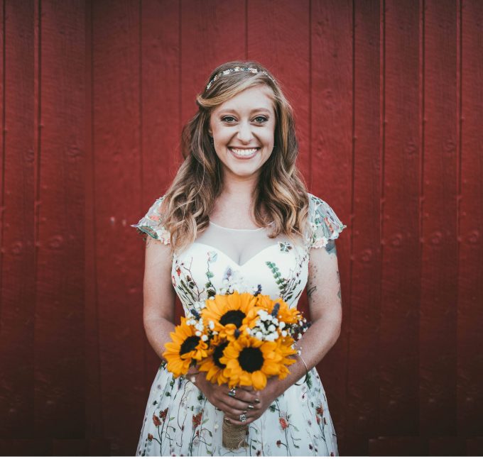 floral embroidered wedding dress