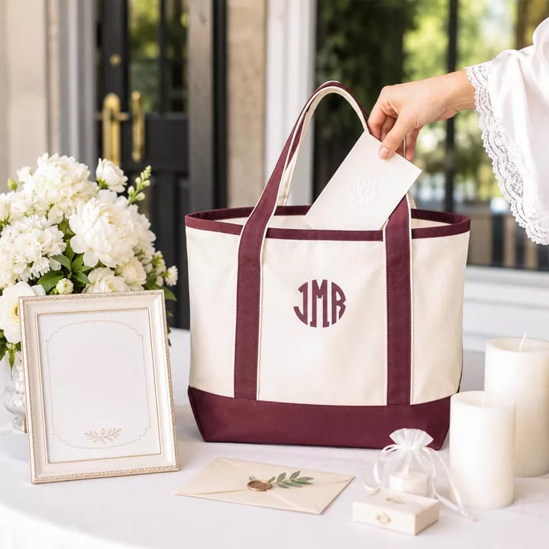 personalized monogram tote bag bridesmaid gift for daily use and travel