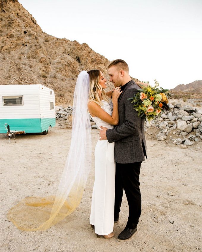 ombre wedding veil, photo by ponce de leon photo, veil by over the moon bridal