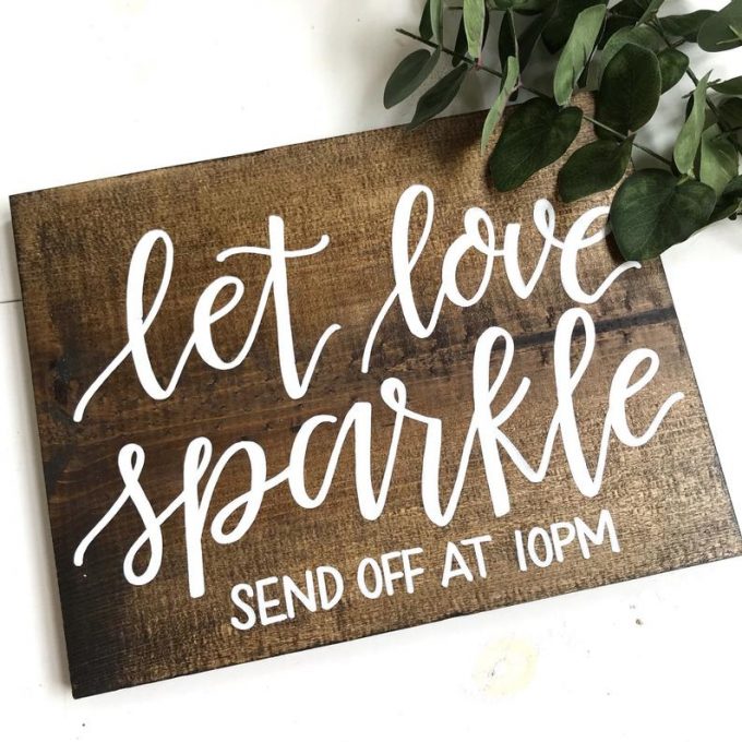 wedding sparkler send off sign