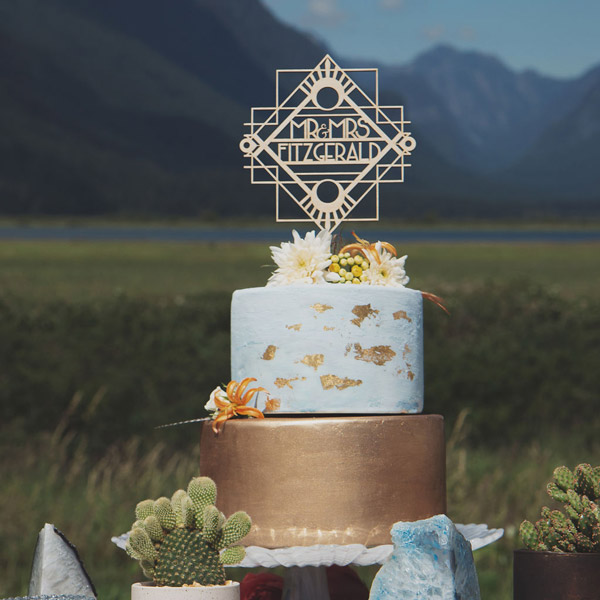 art deco wedding cake toppers