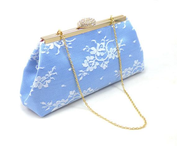 blue lined clutch -- favorite color on the inside - clutch by ella winston