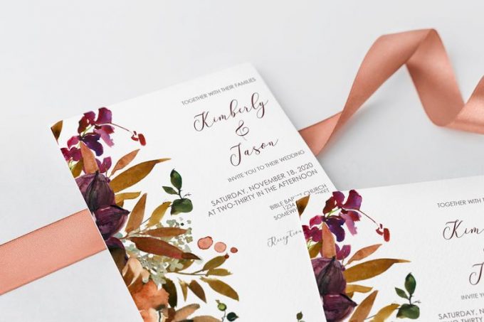 fall wedding invitation templates