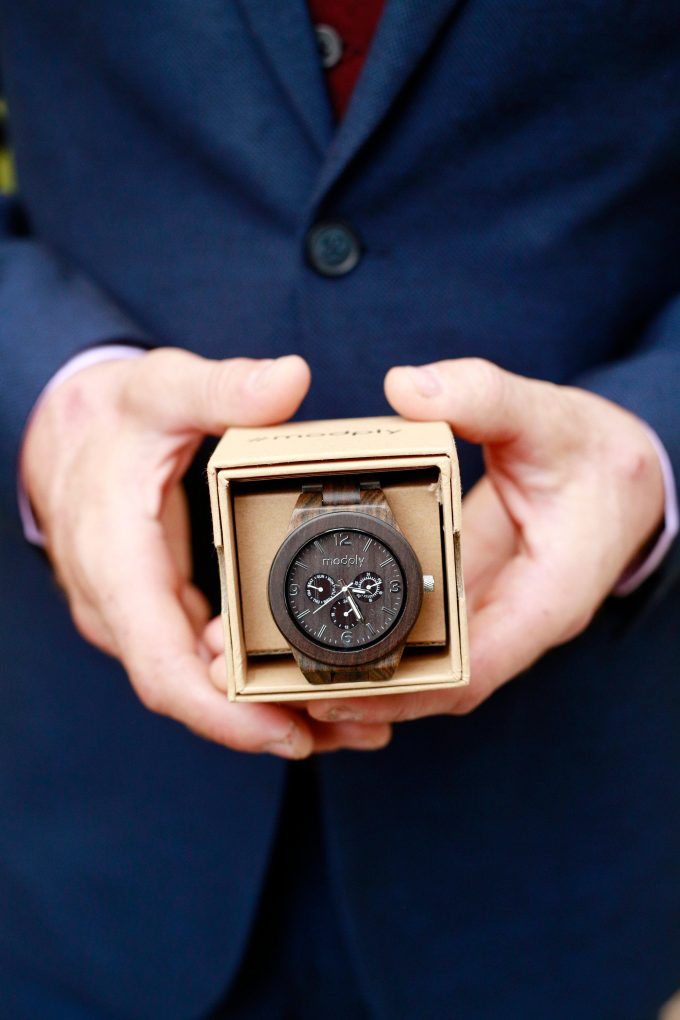 engraved groom watch
