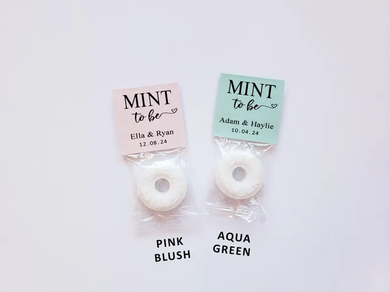 cute mint to be wedding favors