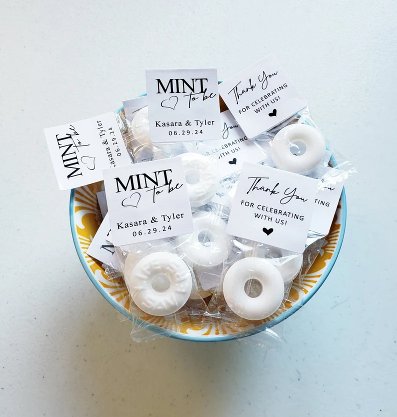 where to get cheap mint wedding favors personalized