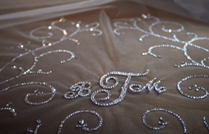 monogrammed wedding veils