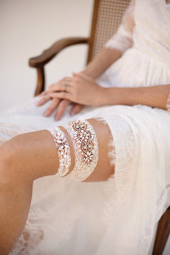 art deco inspired lace wedding garters