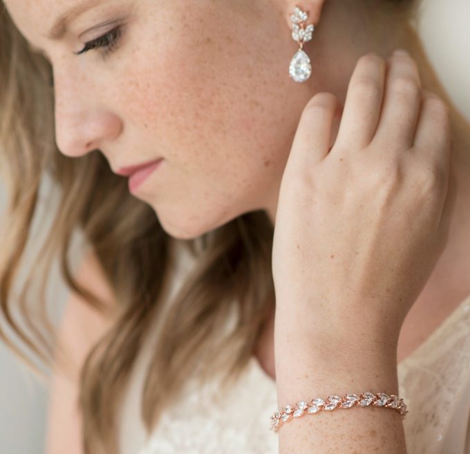 wedding bracelet and earrings set