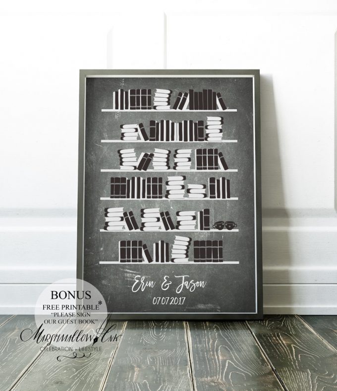 library themed guest book alternative by marshmallowinkllc