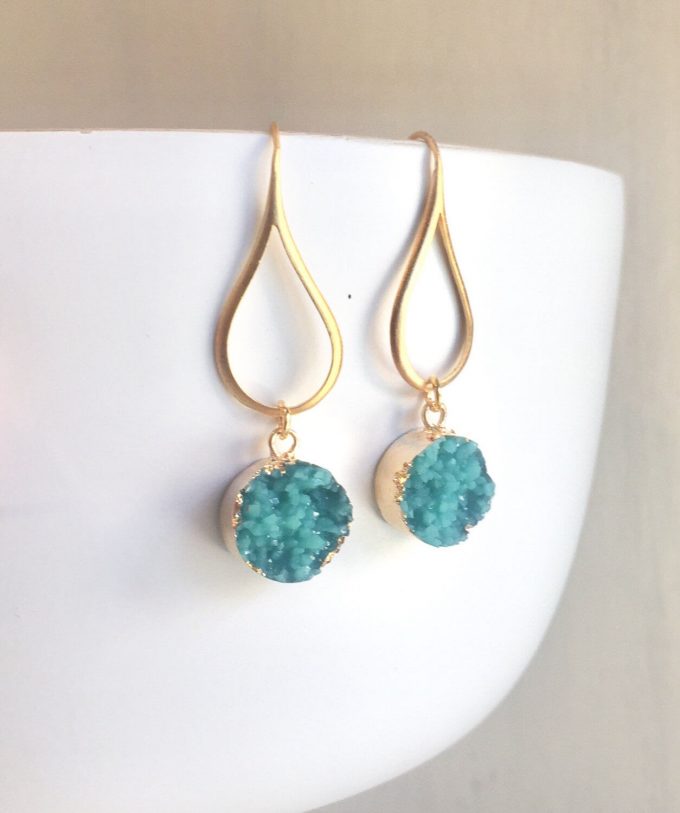 druzy wedding party earrings