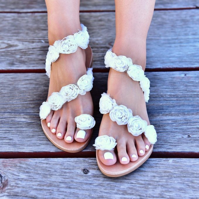 flower bridal sandals