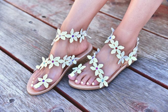 flower bouquet wedding sandals