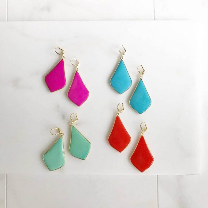 wedding party earrings in kite style