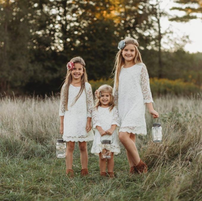 rustic lace flower girl dresses