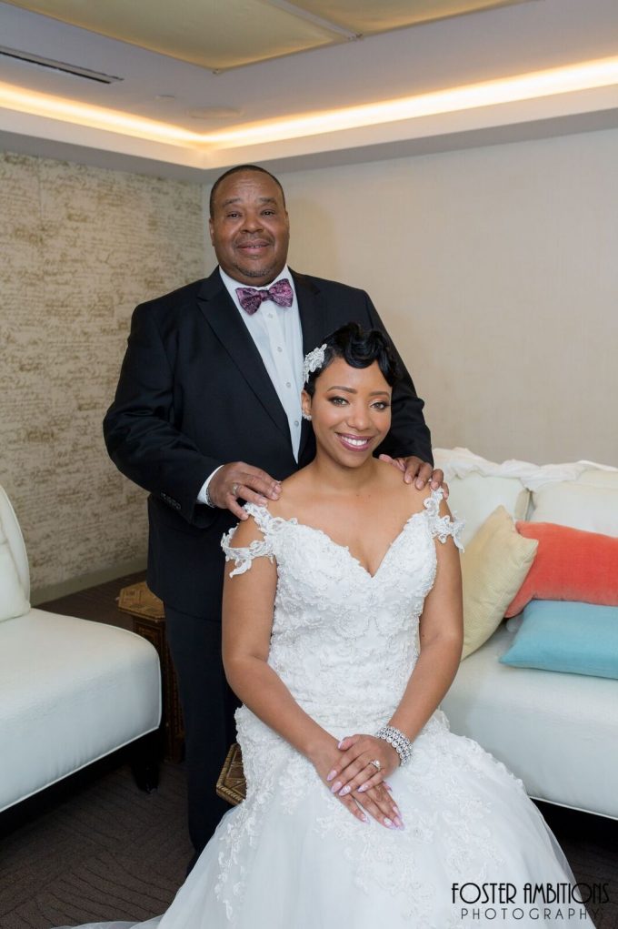 bride with her father - le club avenue wedding