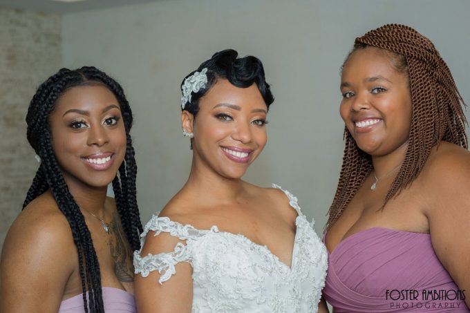 bride and bridesmaids portrait - le club avenue wedding