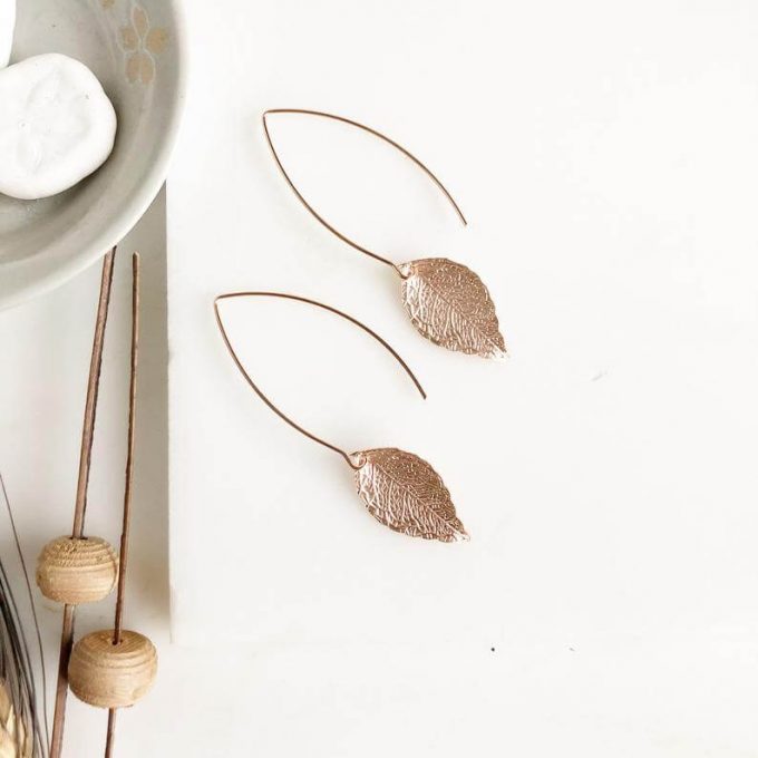 feather and leaf earrings