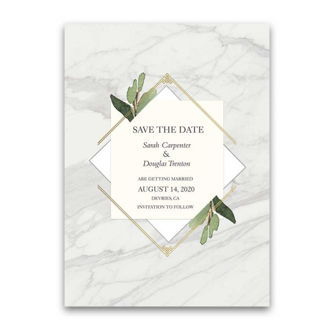 marble card - save the date wording