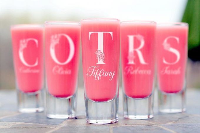 engraved shot glasses for bridesmaids